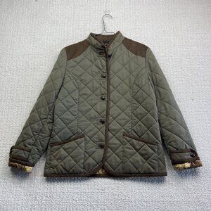 Bianca Nygard Women's Quilted Field Green Military Hunting Coat Sz 8 CountrySide
